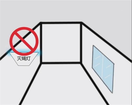 粘捕式滅蠅燈避免正對門窗
